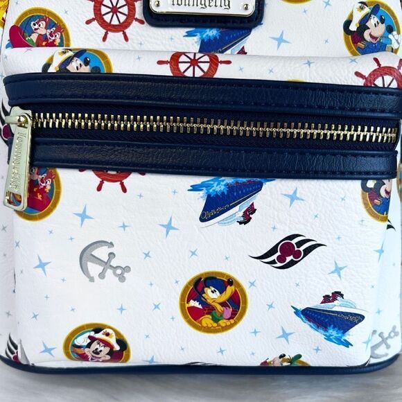 Wish Loungefly White AOP Backpack Disney Cruise Line DCL SOLD OUT In Hand - Picture 3 of 9